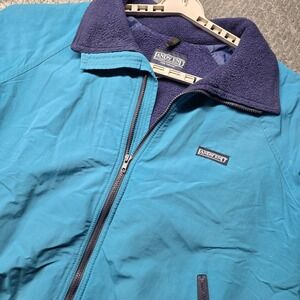 Vintage Lands' End The Squall Jacket Men's XL Teal Blue Fleece Lined USA YKK